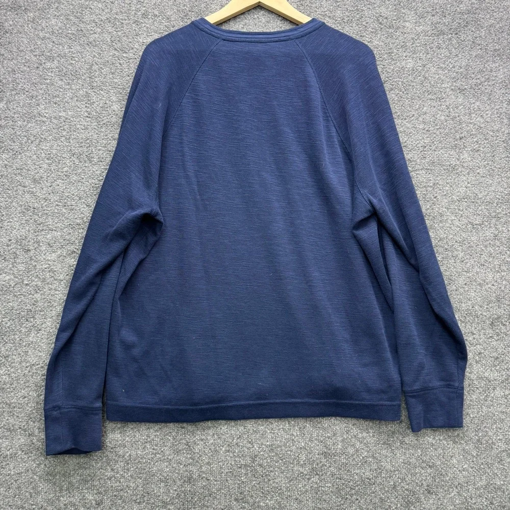 Banana Republic Double Knit Henley Mens XL Navy Long Sleeve Casual Shirt